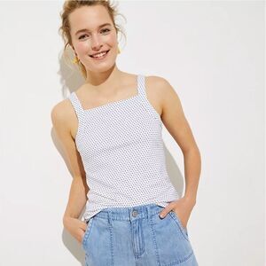 LOFT Dotted Ribbed Square Neck Tank, NWT